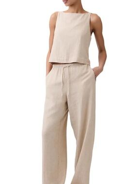 GAP pull-on wide leg pants in flax